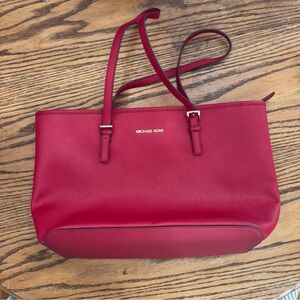 Michael Kors Cherry Red Tote Bag